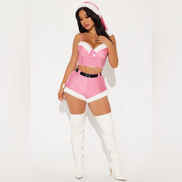 Fashion Nova Sexy for Santa Pink Mrs. Clause Costume Set Size S/M NWOT - Picture 2 of 8